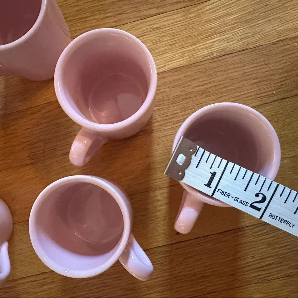 Set of 6 Pink Ceramic Sur La Table Demitasse (Espresso) Cups